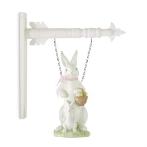 White Glittered Bunny Arrow