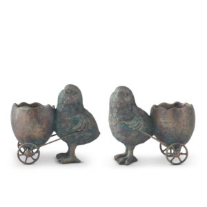 Assorted Green & Copper Chicks w/Egg