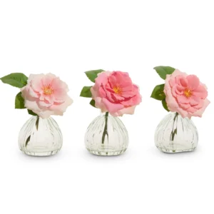 6.5"  Rose Stem in Glass Vase