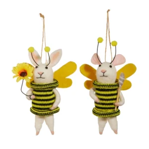 5.5" Mouse and Bunny Bee Ornament