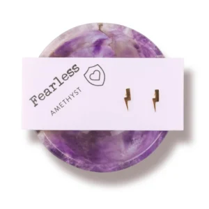 Amethyst Bowl & Gold Lightning Bolt Studs Fearless