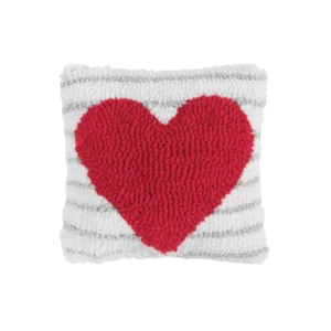 Heart Strip Hooked Mini Pillow