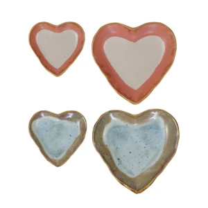Heart Dishs w/ Gold Edge