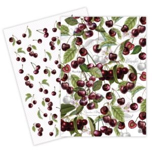 Dark Cherry Kitchen Towel Set of 2