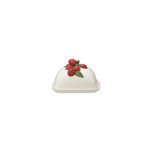 Stoneware Butter Dish Raspberry Handle