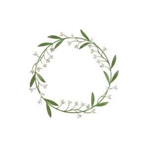 Metal Vintage Lily of the Valley Wreath