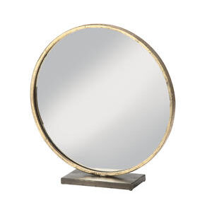 Round Metal Tabletop Mirror