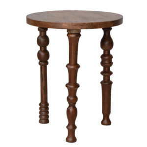 Mango Wood Side Table w/ Turned Legs