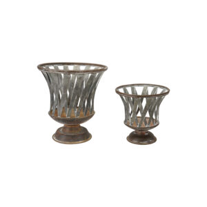 Woven Metal Footed Planters
