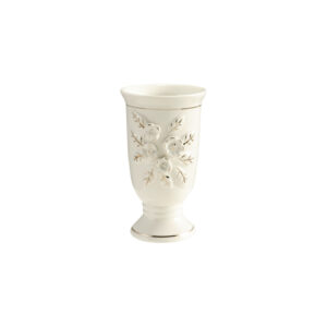Vintage Repro Footed Vase with 3D Flowers