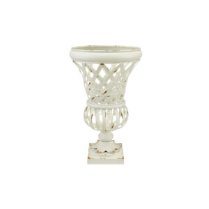 Woven Metal Footed Urn