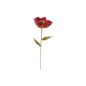 Paper Flower Pick Green & Burgundy