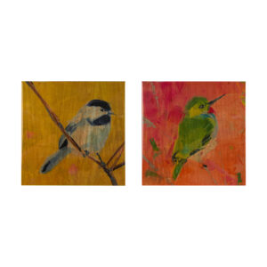 Lacquered Wood Wall Decor with Bird