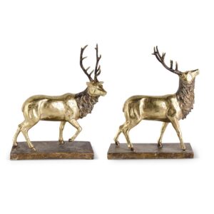 Standing Elk w/Antiqued Gold Finish