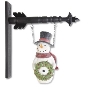 Glittered Snowman w/Wreath Arrow