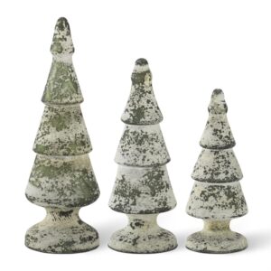 Dark Green & White Speckle Glass Trees