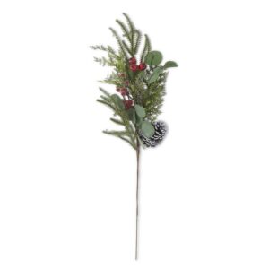Mixed Pine & Eucalyptus Stem w/Iced Red Berries