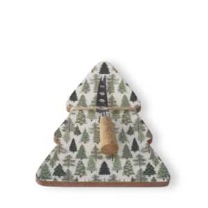Christmas Trees Enameled Wood Tree Serving Tray