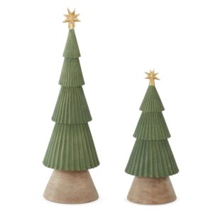 Green & Natural Wood Accordion Christmas Tree