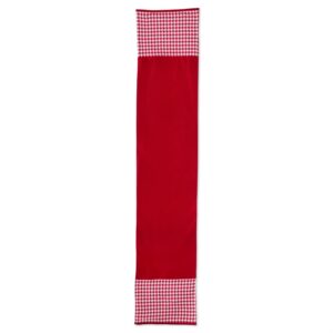 Red & White Cotton Houndstooth Table Runner