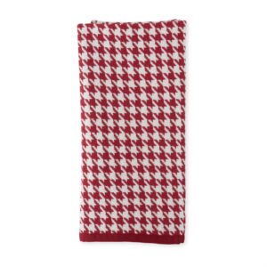 Red & White Houndstooth Guest Towel