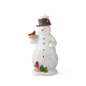 Glittered Snowman w/Birds Ornament