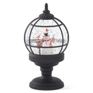 Black Grid Snowman Water Spinning LED Snow
