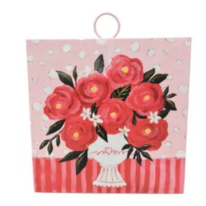 JJ's Floral Flair Red Roses w/Heart Vase