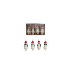 4" Snowman Shaped Bottle Taper Candles