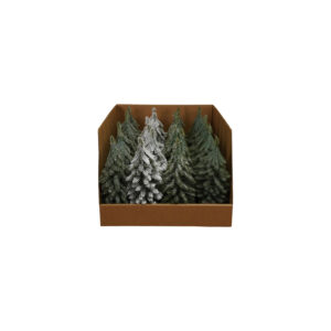 7.5" Faux Evergreen Trees with Natural Wood Base
