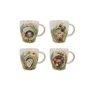14 oz. Mug w/Woodland Animal & Seasonal Botanical