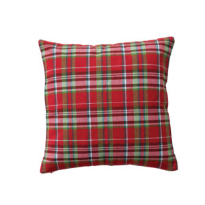 18" Sq Woven Pillow w/Tartan Plaid