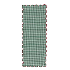 36" Woven Scalloped Two-Sided Runner w/Stitched Edge