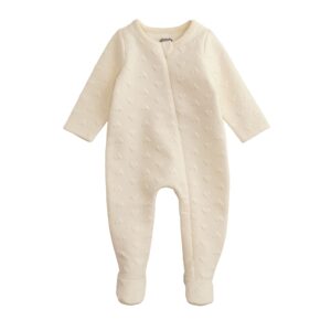 Ivory Quilted Heart Sleeper 6mo