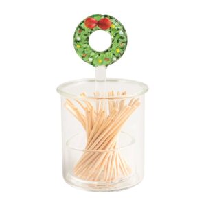 Wreath Glass Toothpick Caddy Set