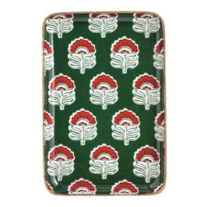 Green Block Metal Tidbit Plate