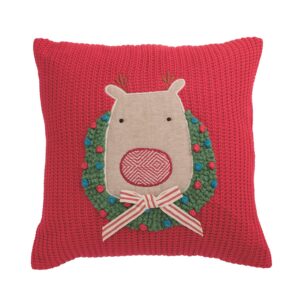 REINDEER XMAS KNIT PILLOW