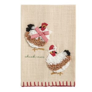 Chicken Farm Christmas Embroidered Towel