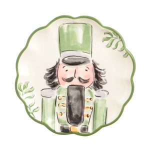 Green Nutcracker Dessert Plate