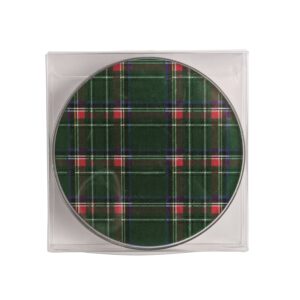 Green Tartan Coaster Set